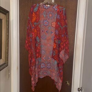 Easel Red Floral Kimono
